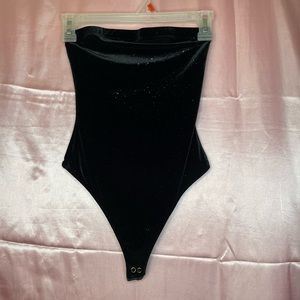 sparkly tube top bodysuit